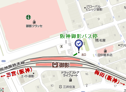 阪神御影駅周辺図